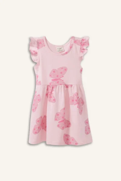 DeFacto Patterned Short Sleeve Dress Baby Girl