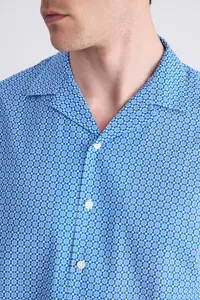 D'S Damat Ds Damat relaxed Blue Printed 100% Cotton Shirt - Image 2