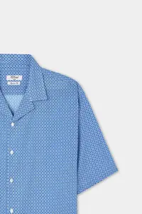 D'S Damat Ds Damat relaxed Blue Printed 100% Cotton Shirt - Image 6