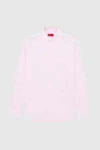 D'S Damat Ds Damat Comfort Pink Button Collar Relaxed Cut Linen Look 100% Cotton Shirt - Image 5