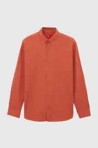 D'S Damat Ds Damat Comfort Tile Button Collar Relaxed Cut Linen Look 100% Cotton Shirt - Image 5