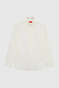 D'S Damat Ds Damat Comfort Ecru Button Collar Relaxed Cut Linen Look 100% Cotton Shirt - Image 5