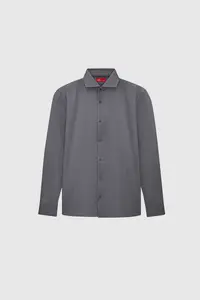 D'S Damat Ds Damat Slim Fit Anthracite Italian Collar Dobby Long Sleeve Easy to Iron Breathable Four-piece - Image 5