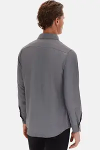 D'S Damat Ds Damat Slim Fit Anthracite Italian Collar Dobby Long Sleeve Easy to Iron Breathable Four-piece - Image 8