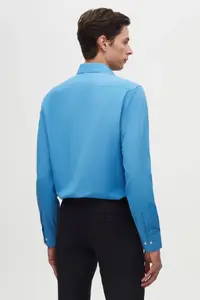 D'S Damat Ds Damat Slim Fit Blue Classic Tie Holder Long Sleeve Easily Ironable Shirt - Image 6