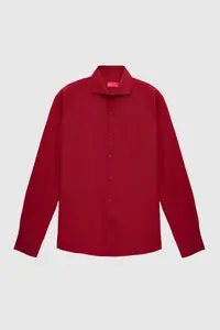 D'S Damat Ds Damat Slim Fit Claret Red Classic Tie Holder Long Sleeve Easily Ironable Shirt - Image 5