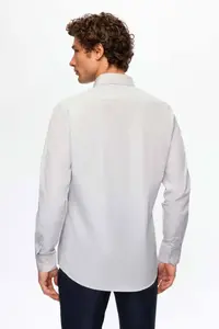 D'S Damat Ds Damat Slim Fit Gray Classic Tie Holder Long Sleeve Easily Ironable Shirt - Image 6
