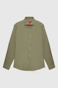D'S Damat Ds Damat Slim Fit Khaki Classic Tie Long Sleeve Easily Ironable Shirt - Image 5