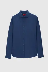 D'S Damat Ds Damat Slim Fit Navy Blue Classic Tie Long Sleeve Easily Ironable Shirt - Image 5