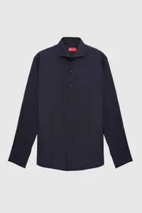 D'S Damat Ds Damat Slim Fit Navy Blue Classic Tie Long Sleeve Easily Ironable Shirt - Image 5