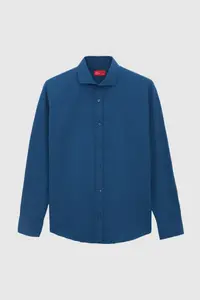 D'S Damat Ds Damat Slim Fit Petrol Green Classic Tie Holder Long Sleeve Easy to Iron Shirt - Image 5