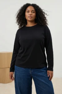 Trendyol Curve Black-White 2 Sets Paket 100% single jersey Regular/Normal Pattern Knitting T-Shirt - Image 2