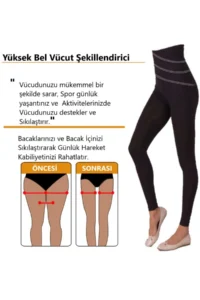 MİSTİRİK Fury Model Corset Sports Tights Firming Tights with Effective Belly Melting Tight Tights Black Color - Image 5