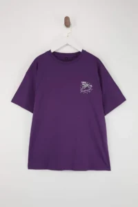 Trendyol Curve Purple 100% Cotton Oversized/Wide Pattern Galaxy Printed Plus Size Knitting T-Shirt - Image 4
