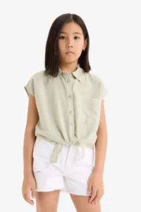 DeFacto Green Girls' Shirt D7791A8/GN549 - Image 4