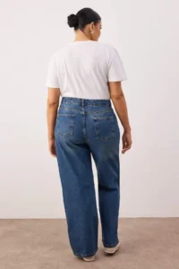 Trendyol Curve Mavi High Waist Wide Leg denim plus size jeans - Image 4