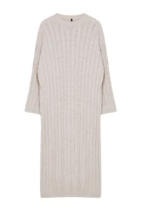 TRENDYOLMİLLA Stone Maxi Knitwear Braided Wide Pattern Dress - Image 6