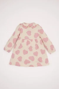 DeFacto Baby Girl Ruffle Collar Long Sleeve Ribbed Camisole Dress - Image 4