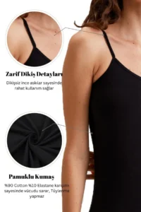 Pierre Cardin 2-Piece Economical Pack Black 3004 Thin Strap Basic Cotton Snap Fastener Body / Undershirt Set - Image 5