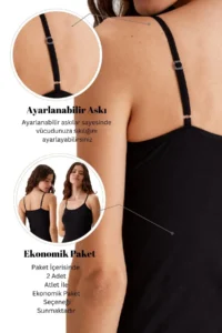 Pierre Cardin 2-Piece Economical Pack Black 3004 Thin Strap Basic Cotton Snap Fastener Body / Undershirt Set - Image 6