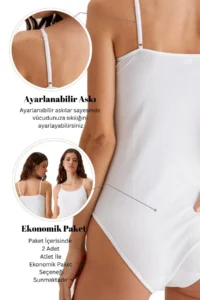 Pierre Cardin 2-Piece Economical Pack White 3004 Thin Strap Basic Cotton Snap Fastener Body / Undershirt Set - Image 6