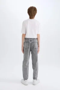 DeFacto Boy's Balloon Fit Ripped Detailed Straight Leg Jean Trousers - Image 6