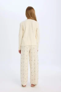 DeFacto DFC - Girl's Regular Fit Ribbed Camisole Printed Long Sleeve Pajama Set - Image 5