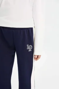 DeFacto Girls' Printed Navy Blue Jogger Sweatpants with Elastic Waist Cuff - Image 5
