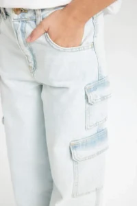 DeFacto DFC - Girl's Wide Leg Cargo Wide Leg Jean Trousers - Image 5