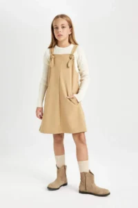 DeFacto Girls' with pocket Dungarees Dress