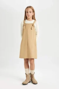 DeFacto Girls' with pocket Dungarees Dress - Image 2