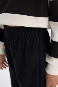 DeFacto Girl's 2-Piece Set Striped Sweatshirt Elastic Waist Jogger Sweatpants - Image 6