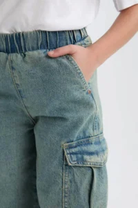 DeFacto Light Blue Girls' Jeans Pants D4690A8/NM39 - Image 4