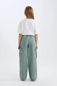 DeFacto Light Blue Girls' Jeans Pants D4690A8/NM39 - Image 5