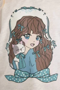 DeFacto Girl's Pajama Set Printed Long Sleeve Top with Elastic Waist Long Bottom - Image 4