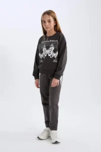 DeFacto Girl's Elastic Waist Jogger Sweatpants - Image 2