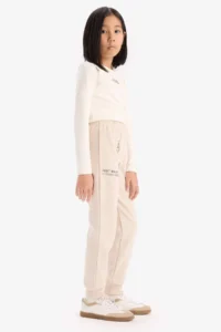 DeFacto Printed Elastic Waist Jogger Sweatpants Girls