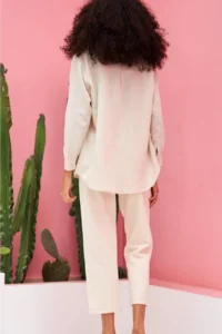 FEMELLE Women's Beige Sequins and Embroidery Standard Size Oversize Shirt - Image 6