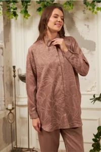 FEMELLE Women Standard Bodysuit Oversized Shirt - Image 3