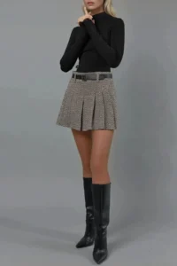 Hiccup High Waist pleated Mini Shorts Skirt - Image 3