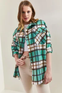 Bianco Lucci Women Patterned LONG Shirt - Image 3
