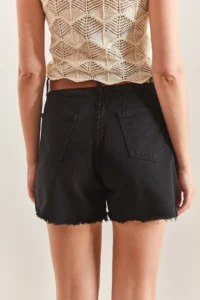 Bianco Lucci Women Arched Kanvas Gabardine jeans Shorts - Image 2
