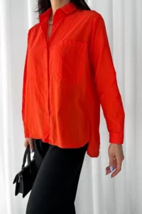 FEMELLE Women Tek with pocket 100% Cotton Basic Shirt - Image 4
