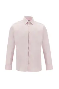 Kiğılı Long Sleeve Slim Fit Narrow Cut Classic Nano Care Water Repellent Stain Resistant 4 Seasons Cotton Shirt