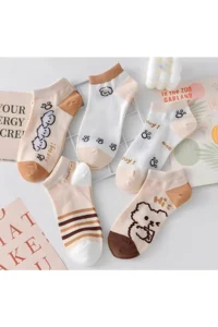 BGK 5 Sets Women Pati Patterned Socks Seti - Image 2
