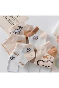 BGK 5 Sets Women Pati Patterned Socks Seti - Image 3