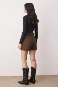 TRENDYOLMiLLA Brown Belt Detailed Weaving Shorts Skirt - Image 4