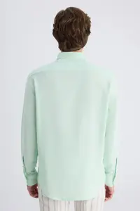 D'S Damat Ds Damat comfort Green dobby 100% Cotton Shirt - Image 3