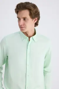 D'S Damat Ds Damat comfort Green dobby 100% Cotton Shirt - Image 4