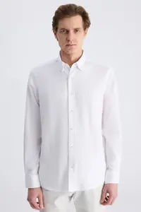 D'S Damat Ds Damat comfort White dobby 100% Cotton Shirt